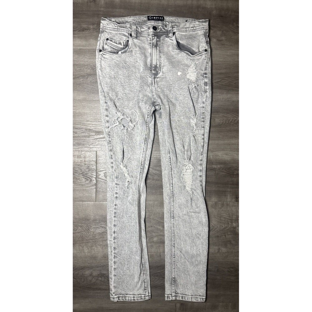 Empyre Gray Skinny Jeans Women’s Size 32 Verge Distressed 32x28 Ripped